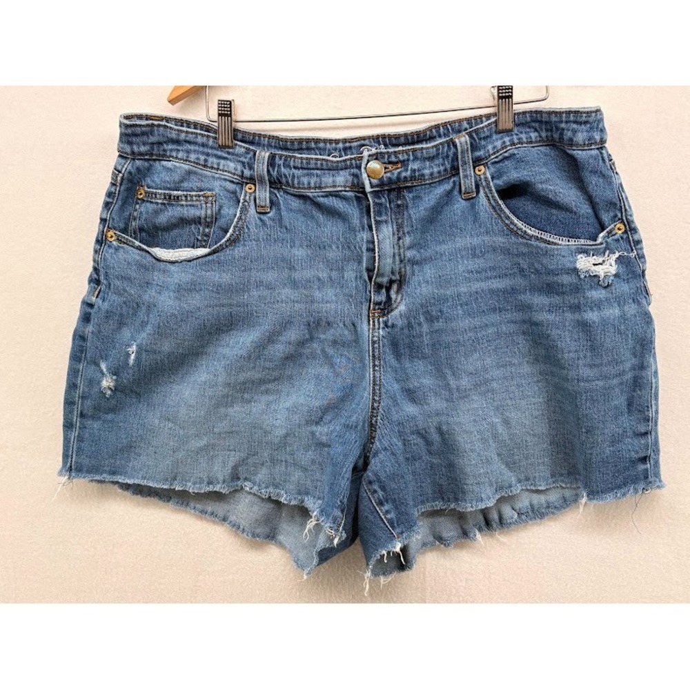 Universal Thread Denim Shorts Womens 20W Blue Excellent Distressed Raw Hem